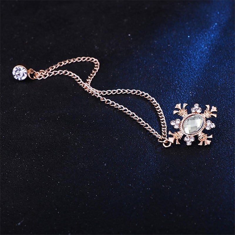 WCRAZYE 2PCS Long Chain Brooch Crystal Tassel Brooch Pin Gem Brooch Fashion Scarf Tie Pins for Women Men Wedding - Image 5